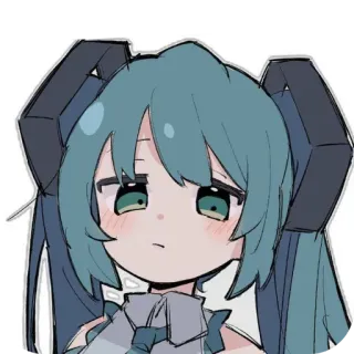 😕 Hatsune Miku Vocaloid telegram sticker