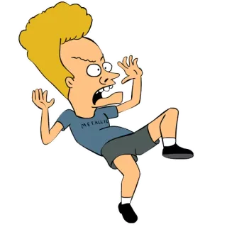 😵 Beavis METALLICA desenho animado, Beavis and Butt-Head, MTV, anos 90, animação, personagem telegram sticker