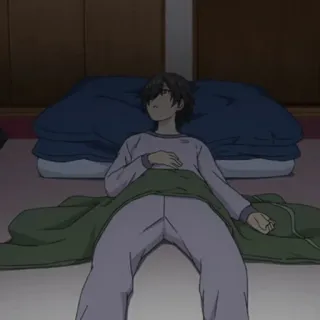 🥀 Anime, Personne, Couché, Chambre telegram sticker