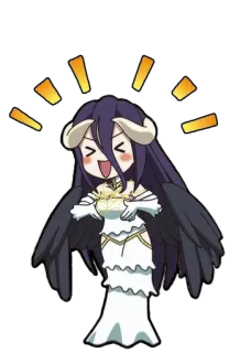 ✨ Albedo Overlord anime, chibi, cute, demon, isekai, sticker telegram sticker