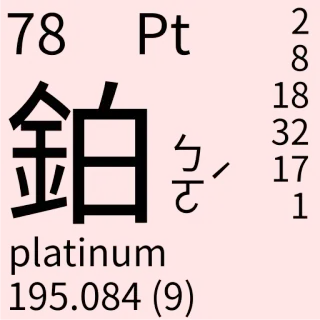 🇹🇼 Pt platinum 195.084 (9) Wissenschaft, Chemie, Periodensystem, Platin, Element telegram sticker