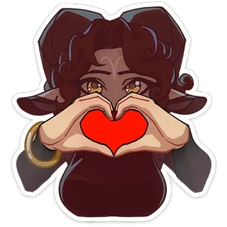 ❤️ serce, miłość, dłonie, kreskówka, ilustracja, gest telegram sticker