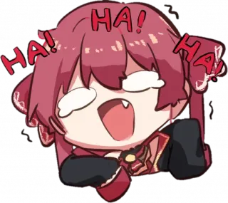 🤣 HA! animé, fille, dessin animé, rire, ha telegram sticker