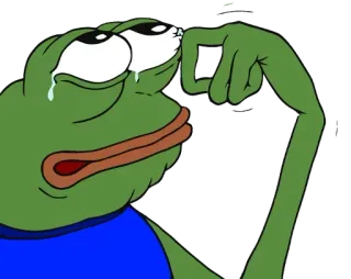 😭 Pepe the Frog 佩佩, 青蛙, 表情包, 哭泣, 难过, Feelsbadman whatsapp sticker