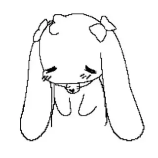 🦖 bunny, sad, kawaii, cute, cartoon, drawing telegram sticker