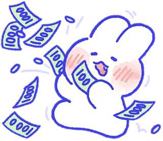 💵 argent, lapin, devise, finance, richesse, espèces telegram sticker