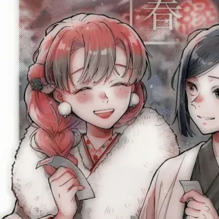 ☺️ 春 spring, woman, japanese, kimono, traditional, character, anime telegram sticker