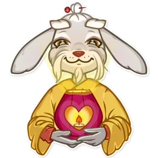 ❤ coelho, lanterna, vela, coração, chinês, ano do coelho telegram sticker