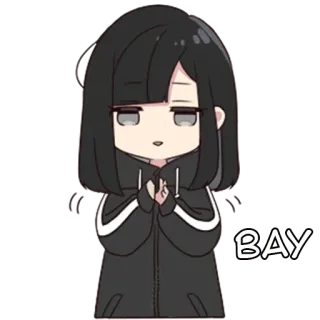 😛 BAY chica anime, linda, saludo, dibujos animados, manga, kawaii telegram sticker