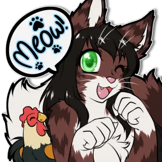 🐱 Meow! cat, chicken, meow, animal, cute, sticker telegram sticker