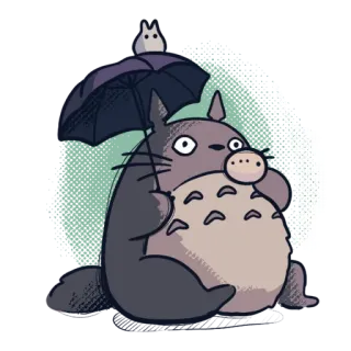 😳 Totoro My Neighbor Totoro Тоторо, Аниме, Милый, Студия Ghibli, Зонт telegram sticker
