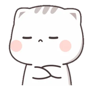 😠 Katze, niedlich, Tier, Cartoon, weiß, Aufkleber whatsapp sticker