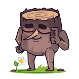 🤓 Cartoon, Holz, Baum, Pflanze, Natur, Illustration telegram sticker