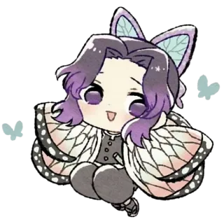 🧚‍♀ Shinobu Kocho Demon Slayer anime, demon slayer, shinobu kocho, chibi telegram sticker