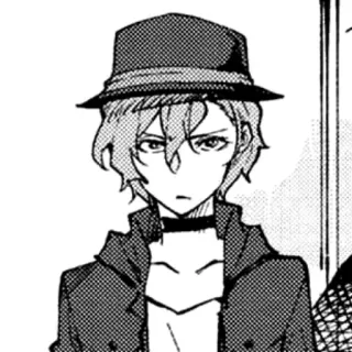 😐 Chuuya Nakahara Bungou Stray Dogs anime, manga, chuuya, hat, bsd telegram sticker