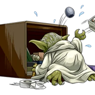 😕 Yoda star wars, jedi, verde, gracioso, buscando, desordenado telegram sticker