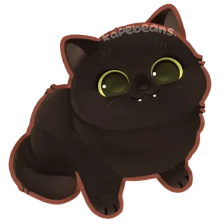 🙂 kapebeans. kucing, hewan, imut, anak kucing, kartun whatsapp sticker