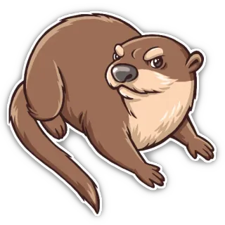 😡 lontra, animale, cartone animato, carino, divertente, mammifero telegram sticker