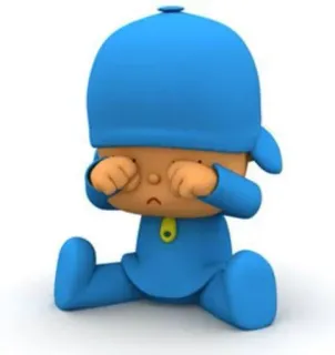 💙 Pocoyo Мультфильм, Грустный, Плачет, Покойо, Анимированный telegram sticker