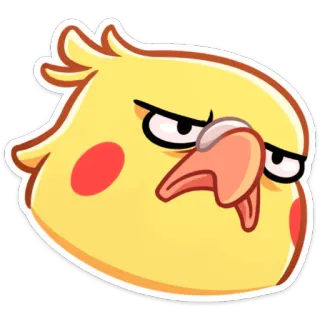 😡 นกค็อกคาเทล, นก, สัตว์, สัตว์เลี้ยง, อิโมจิ, สติกเกอร์, สีเหลือง telegram sticker