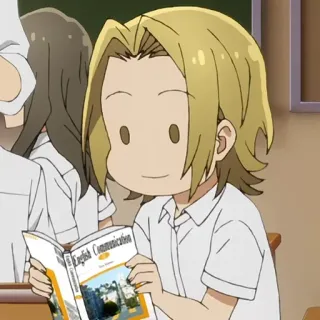 ✏️ English Communication Anime, Estudiante, Escuela, Libro, Aula telegram sticker