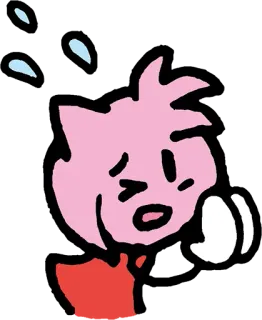 😥 cartoon, pink, sad, worried, anxious telegram sticker