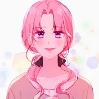 🎟 Anime, Dziewczyna, Różowe włosy, Słodkie, Ilustracja, Kreskówka, Portret telegram sticker