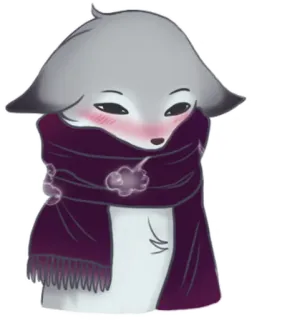 ❄️ animal, raposa, fofo, inverno, cachecol, desenho animado whatsapp sticker