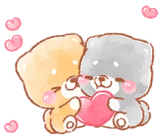 ❤️ bears, love, cute, cartoon, kawaii, hearts, friendship, animals whatsapp sticker