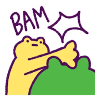 👏 BAM rã, desenho animado, BAM, soco, engraçado, adesivo telegram sticker
