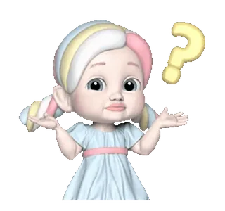 🤷‍♀ мультфильм, вопрос, девушка, милый, в замешательстве whatsapp sticker