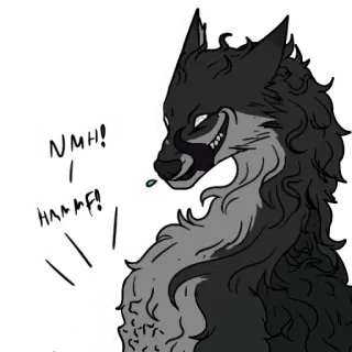 🤤 NMH!? 
-HAMF! wolf, animal, cartoon, smirk, expression, furry telegram sticker