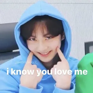 😘 i know you love me kpop, garçon, sourire, amour, mignon, idole, fan whatsapp sticker