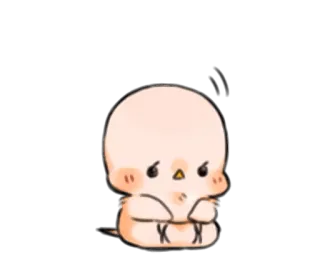 😔 poussin, oiseau, kawaii, mignon, animal, bébé oiseau telegram sticker