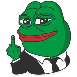 🖕 Pepe the Frog Pepe la Rana, Meme, Meme de Internet, Dedo corazón, Gesto ofensivo, Rana, Dibujo animado telegram sticker