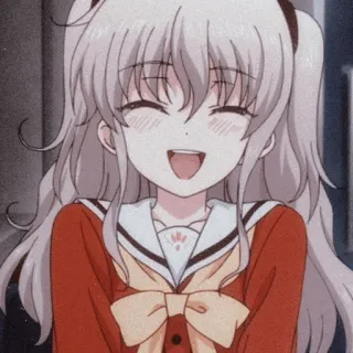 ➖ anime, girl, happy, smiling, cartoon telegram sticker