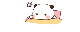 👑 팬더, 졸린, 귀여운, 만화, 동물, 스티커 whatsapp sticker