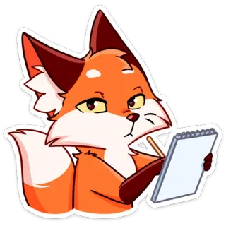 🗒 zorro, animal, dibujo, dibujos animados, lindo, bosquejo, arte, artista telegram sticker