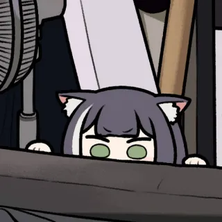 👀 Anime, Gatto, Kawaii, Carino, Cartone animato telegram sticker