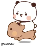 😝 каваий, милый, панда, медведь, мультфильм, животное, дружба whatsapp sticker