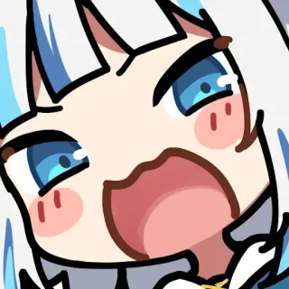 😌 Gawr Gura Anime, Vtuber, Gawr Gura, fofo, expressão, kawaii, Desenho animado, Chibi telegram sticker