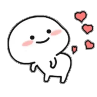 😜 lindo, dibujos animados, amor, corazones, adorable, personaje whatsapp sticker