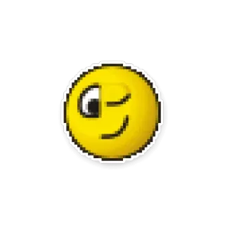 😉 biểu tượng cảm xúc, nháy mắt, mặt cười, vàng telegram sticker
