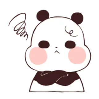 😑 schattig, boos, cartoon, simpel, wit telegram sticker