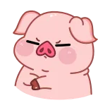 🙅♂ cochon, dessin animé, animal, mignon, rose, personnage telegram sticker