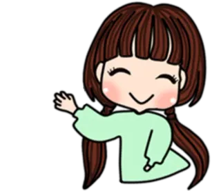 🙋 desenho animado, menina, acenando, fofo, anime, ilustração telegram sticker