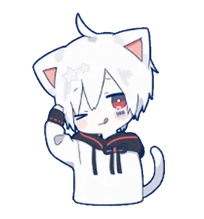 😜 mèo, anime, dễ thương, kawaii, mèo trai, nhãn dán, manga whatsapp sticker