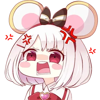 😡 anime, sticker, mouse, angry, cartoon telegram sticker