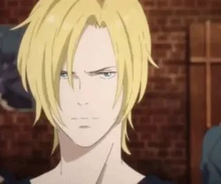 😡 Ash Lynx Banana Fish Anime, blonde Haare, Charakter, Ash Lynx, Banana Fish telegram sticker