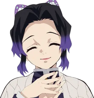 🦋 Shinobu Kocho Demon Slayer Аниме, Клинок рассекающий демонов, Шинобу Кочо, Персонаж, Улыбка whatsapp sticker